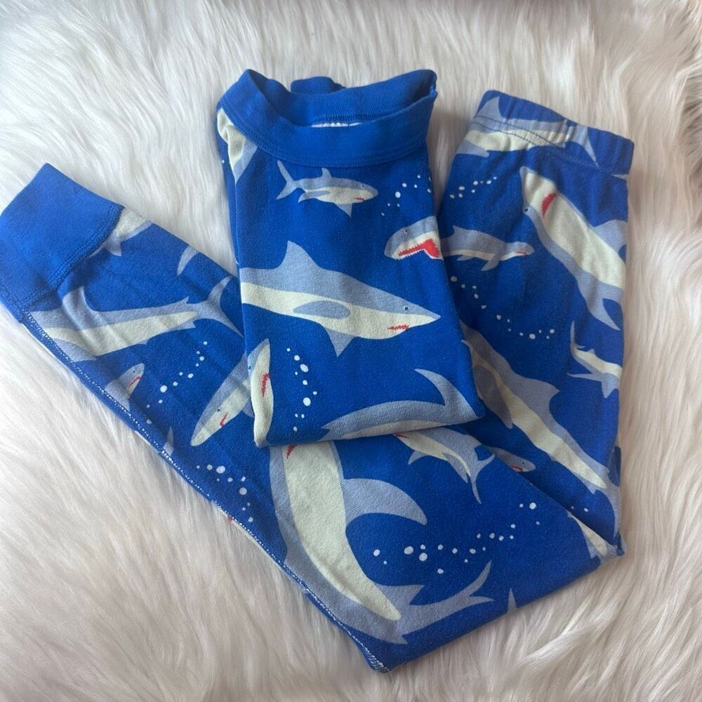 Hanna Andersson Shark Long John Pajama Set Size 6-7